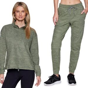 Avalanche Olive Green Women’s Matching Set M/L 1/4 Zip Sweatshirt Joggers